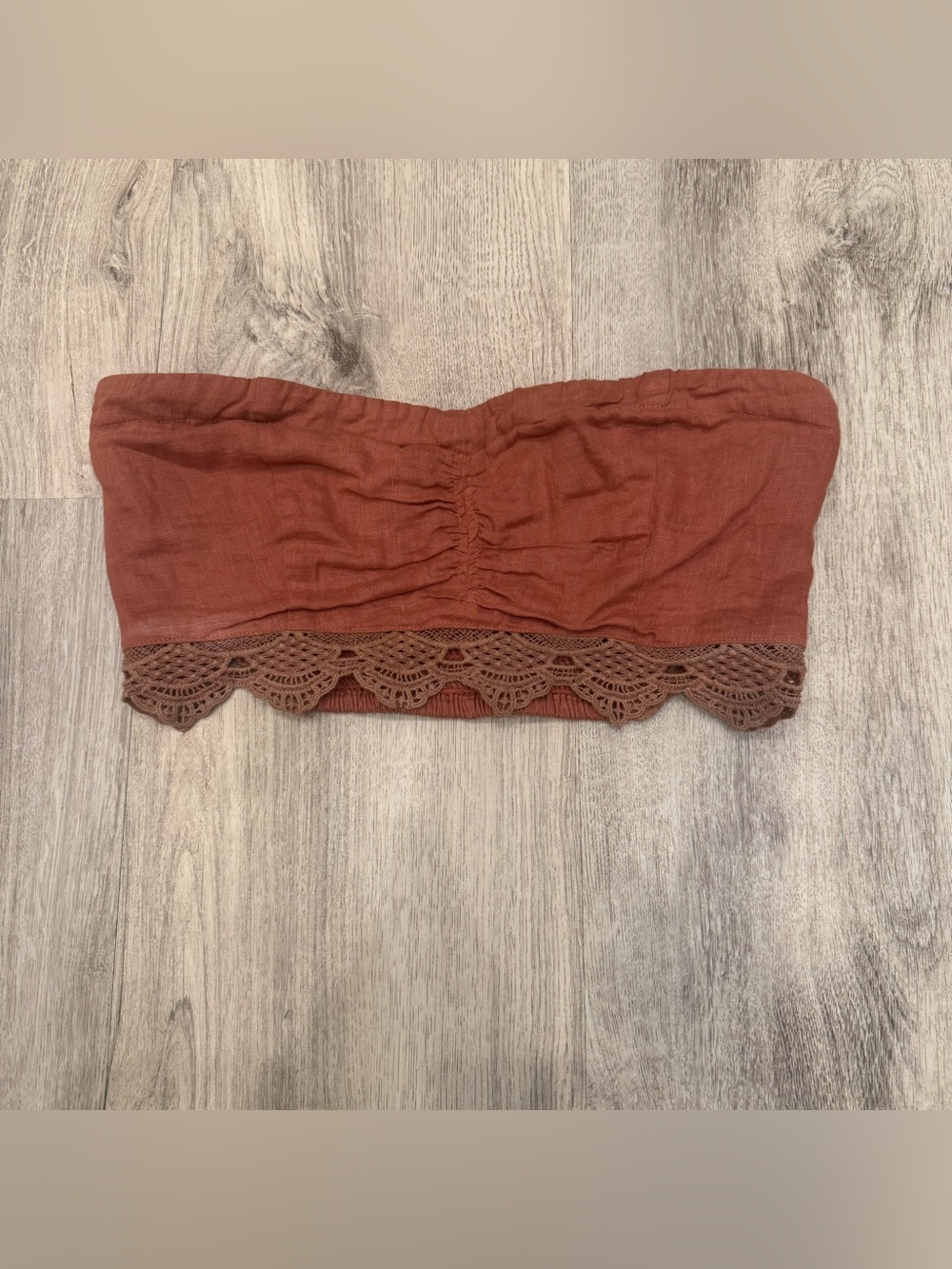 Intimately Free People XS Rust Lace Trim Bandeau‎ Bralette Boho